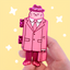 Load image into Gallery viewer, Pink Business Cat Enamel Pin
