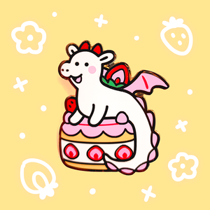 Strawberry Cake Dragon Enamel Pin