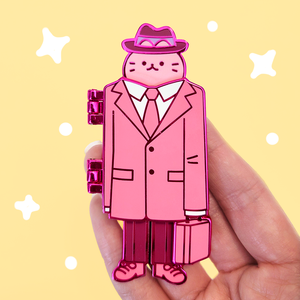 Pink Business Cat Enamel Pin