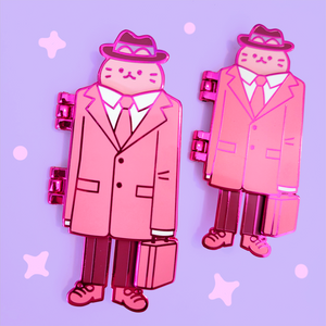 Pink Business Cat Enamel Pin