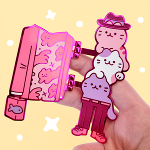 Pink Business Cat Enamel Pin