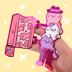 Pink Business Cat Enamel Pin