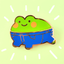Load image into Gallery viewer, Frog with Pants Magnetic Enamel Pin
