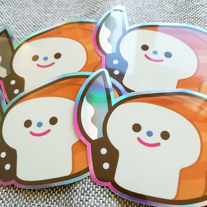 Bread with Knife - Vinyl Holographic Sticker