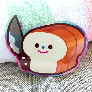 Bread with Knife - Vinyl Holographic Sticker