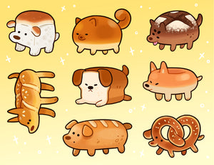 Vinyl Bread Dogs Sticker Sheet