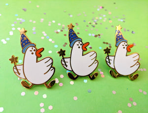 Angry Wizard Duck Enamel Pin